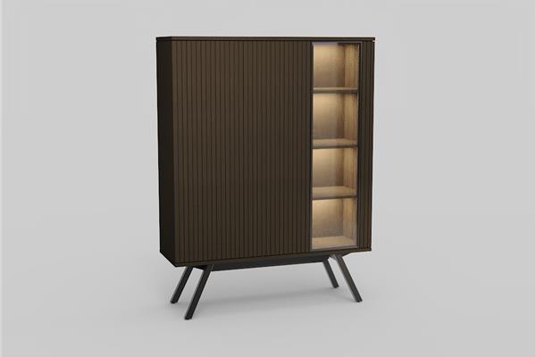 Vitrine-3-deurs - Eiken meubels